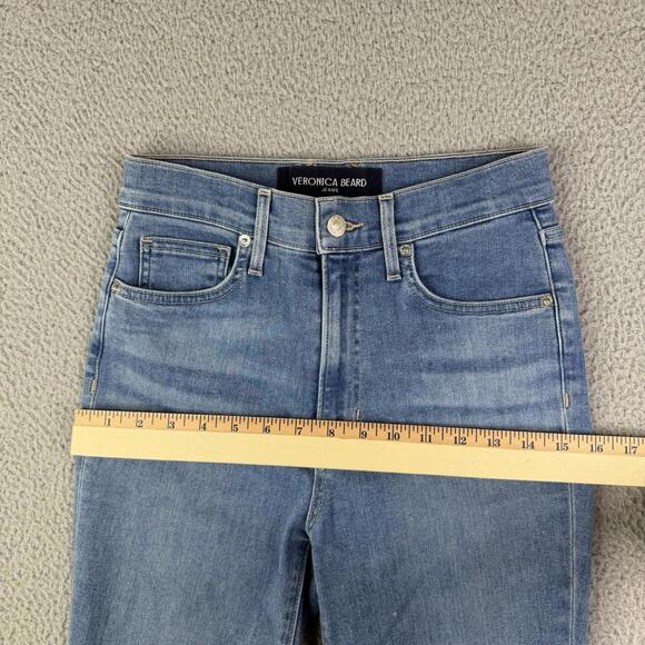 Veronica Beard Jeans Womens Sz 27x26 Blue Carly Kick Flare High Rise Zip Fly - Picture 9 of 13